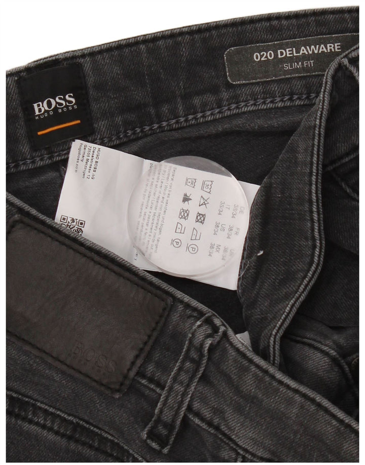 Мужские зауженные джинсы Hugo Boss Delaware W38 L34, серый хлопок