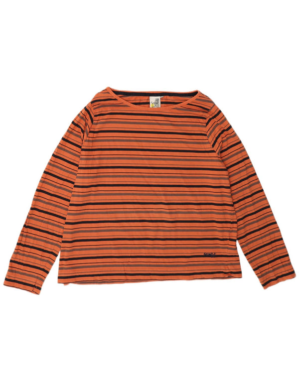 Женский топ Weird Fish с длинным рукавом, Великобритания, 22, 3XL, хлопок в оранжевую полоску