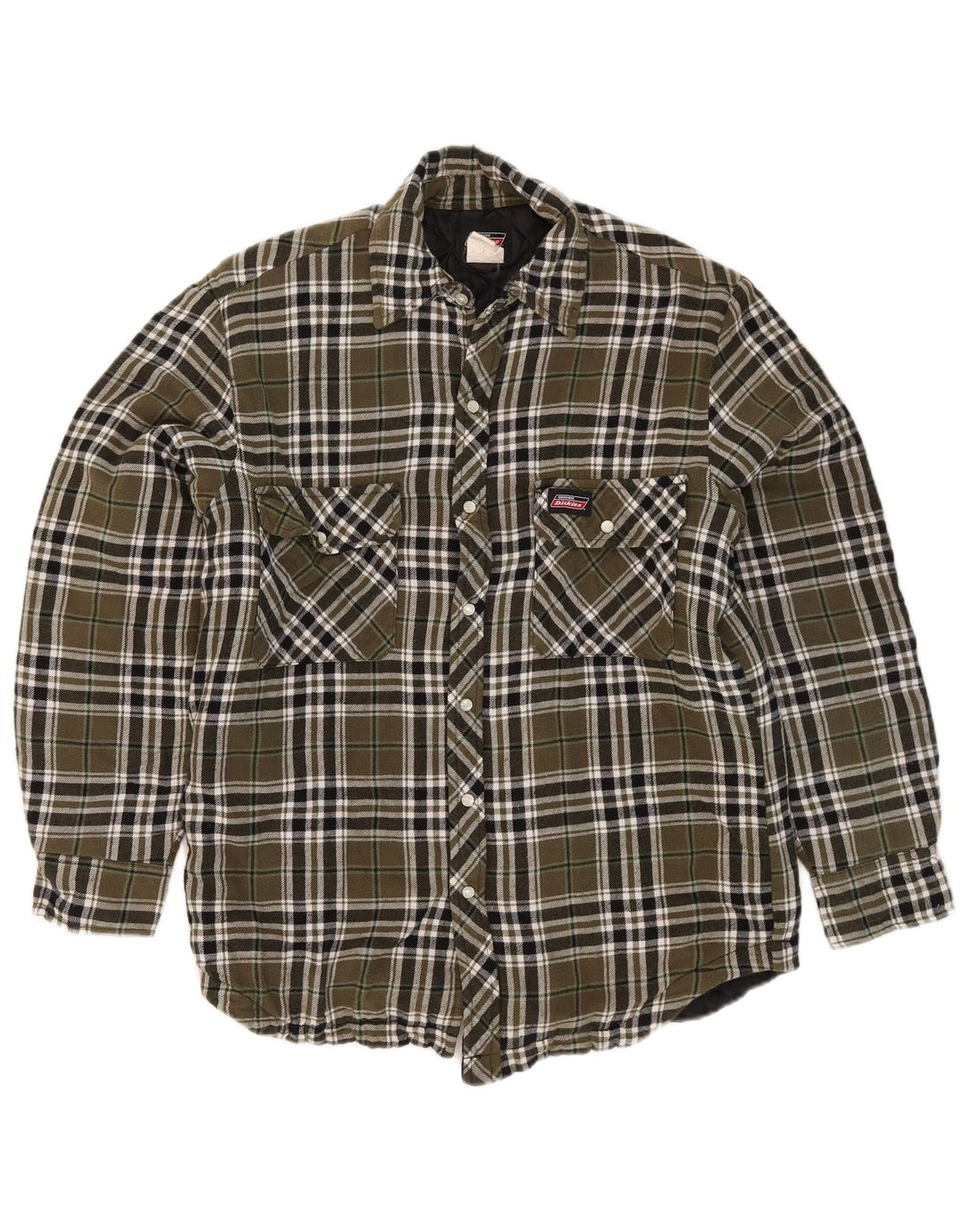 Мужская фланелевая рубашка Dickies Lumberjack, маленький размер, цвет хаки, хлопок в клетку