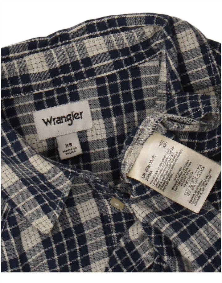 Женская фланелевая рубашка Wrangler XS, темно-синяя клетка, хлопок