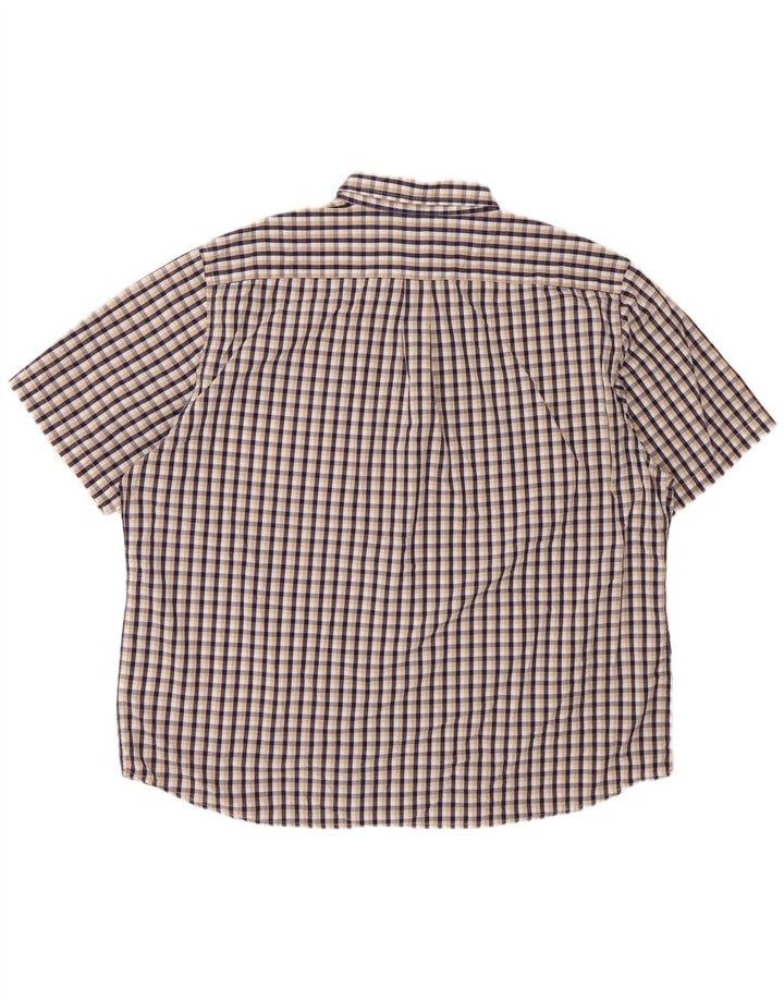 DOCKERS Мужская рубашка с коротким рукавом 2XL, разноцветная клетка, хлопок