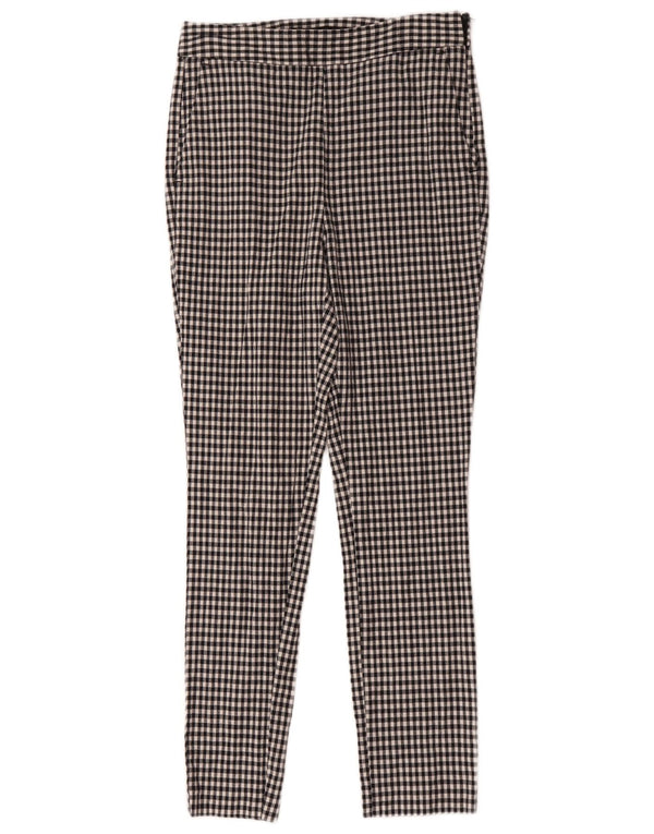 Женские узкие брюки чинос Zara Medium W28 L28, черные в мелкую клетку