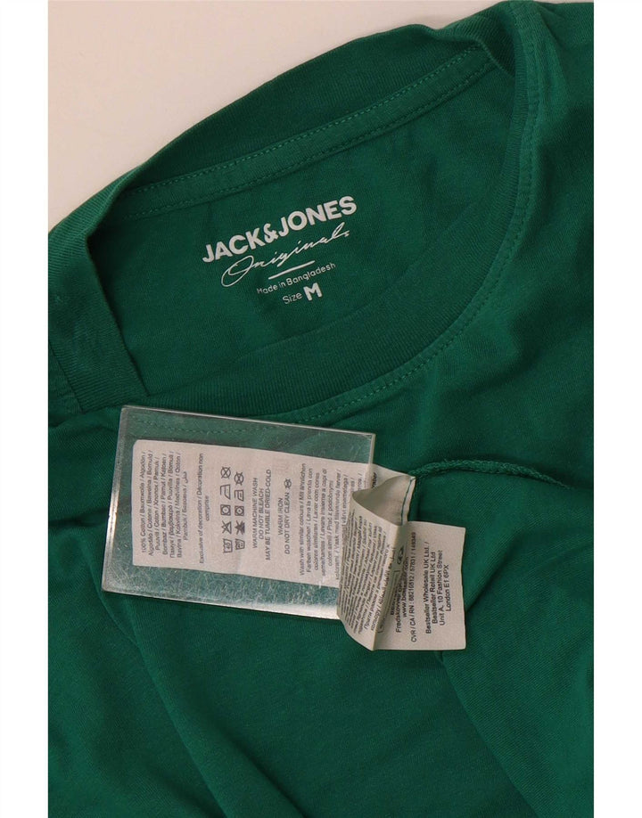 Мужская футболка Jack & Jones Regular, хлопок среднего размера, зеленого цвета