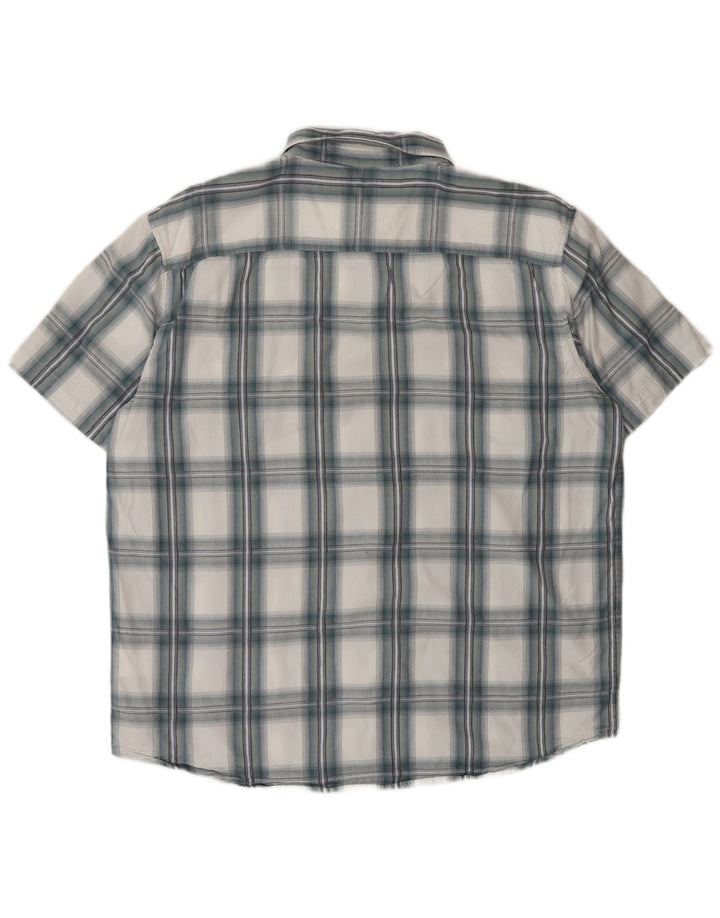 Мужская рубашка с коротким рукавом Wrangler 2XL, синяя клетка, хлопок