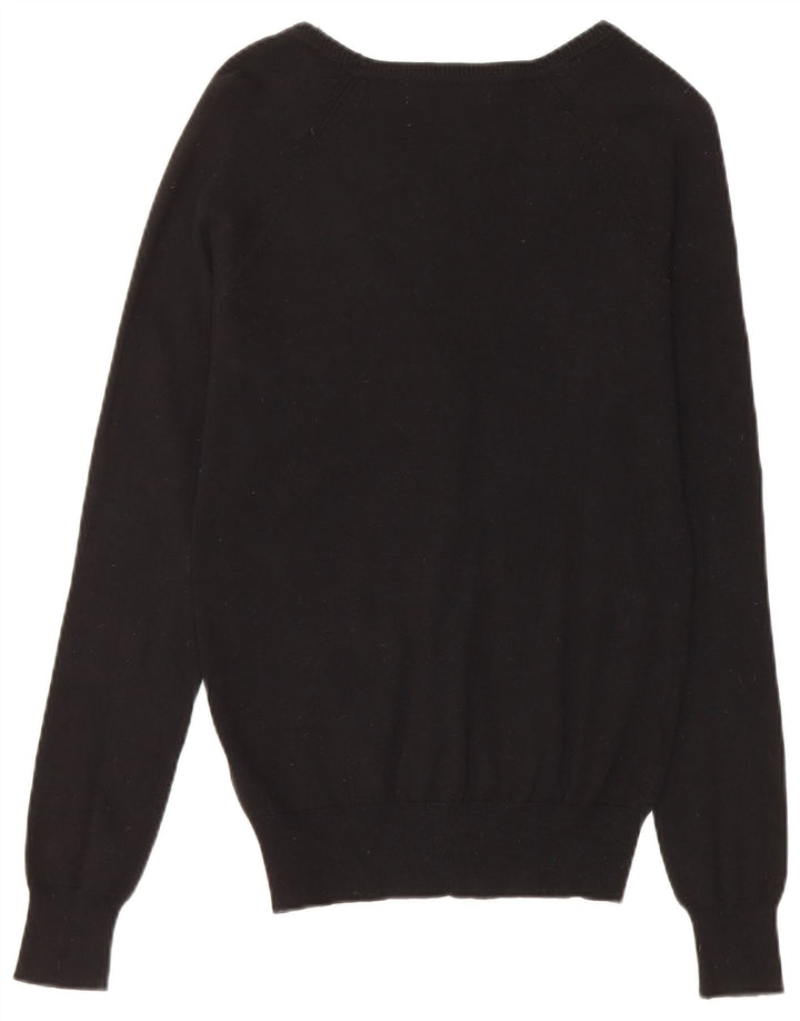 Женский кардиган Zara UK 12, средний черный хлопковый свитер