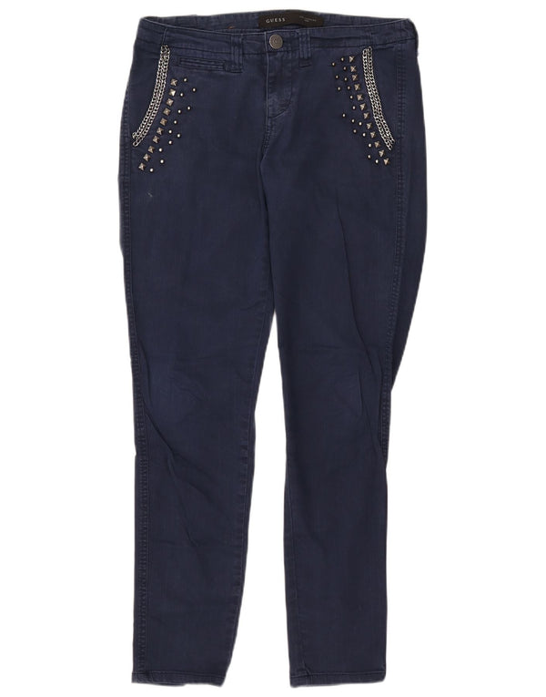 GUESS Женские узкие джинсы W27 L28 Темно-синие хлопковые