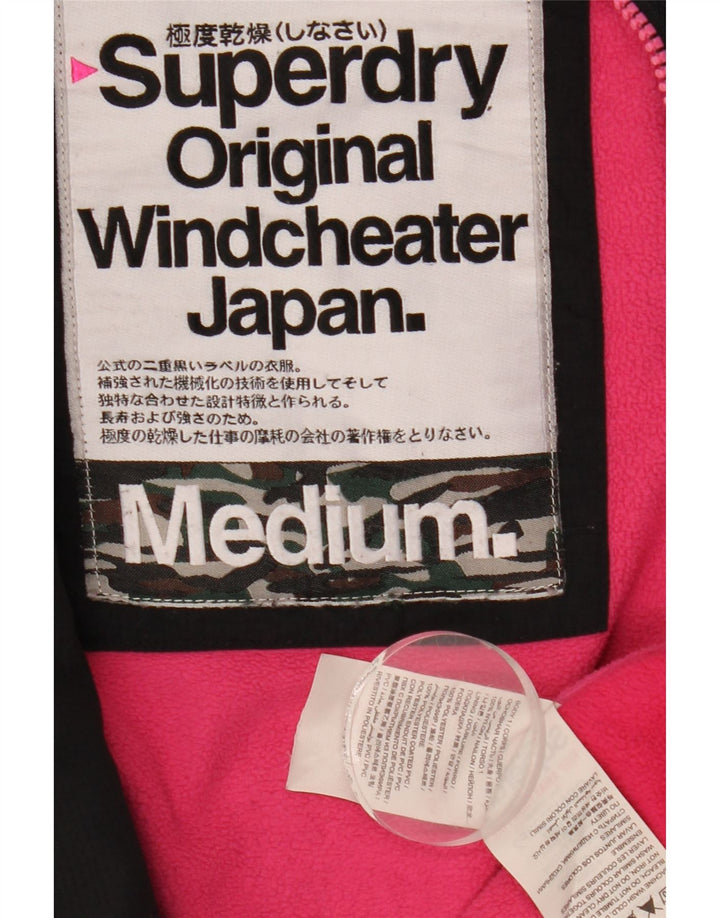 Женская ветровка с графическим рисунком Superdry UK 14, средний черный