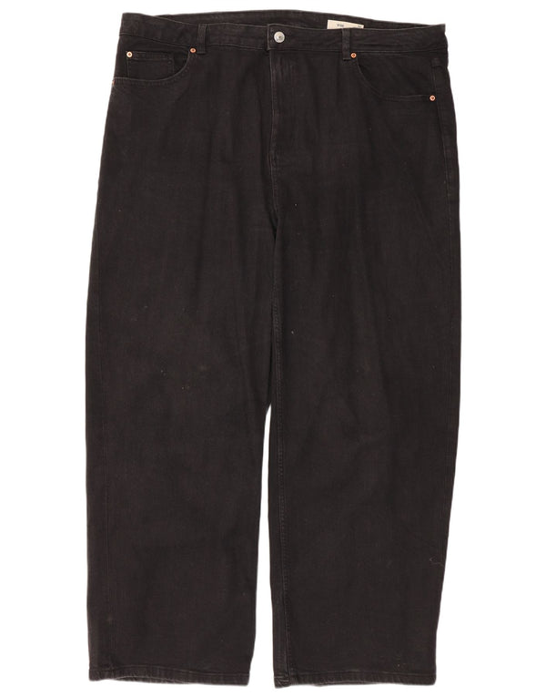 Женские широкие джинсы Marks & Spencer UK 22 3XL W42 L29, черный хлопок
