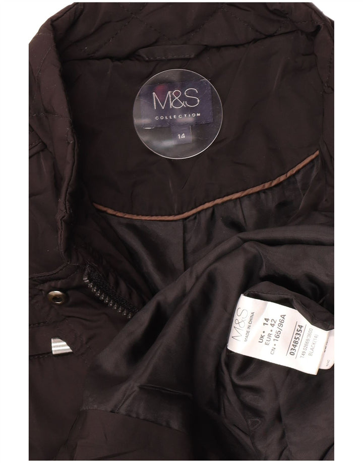Женская стеганая куртка Marks & Spencer UK 14, большая, черная, полиэстер