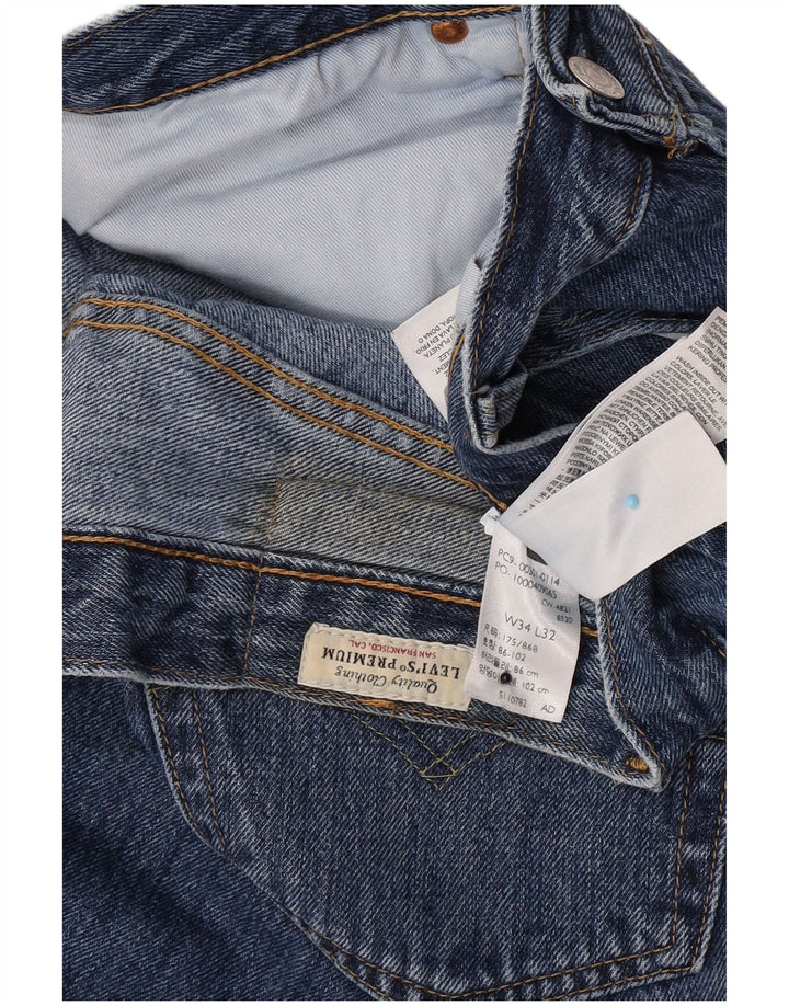 Мужские прямые джинсы Levi's 501 W34 L32 синие, хлопок