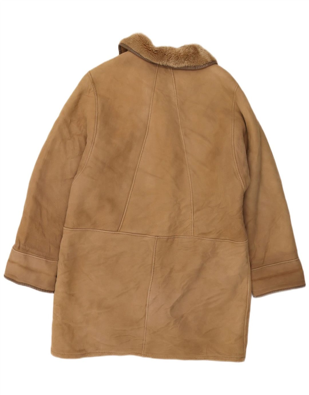 Женская дубленка Persona, размер 21, средний размер, бежевая короткая дубленка