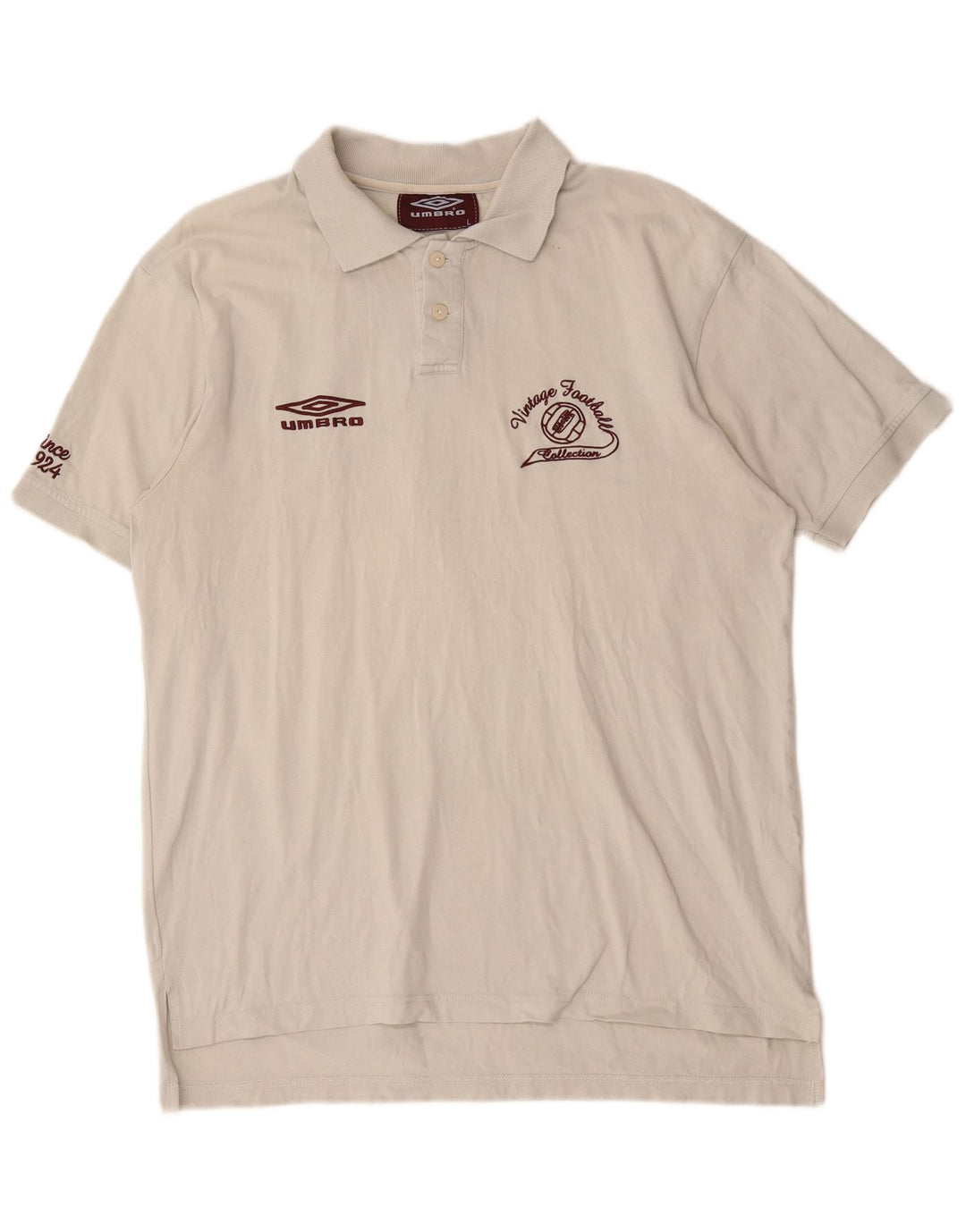 Мужская рубашка поло с рисунком Umbro, большая белая хлопковая ткань