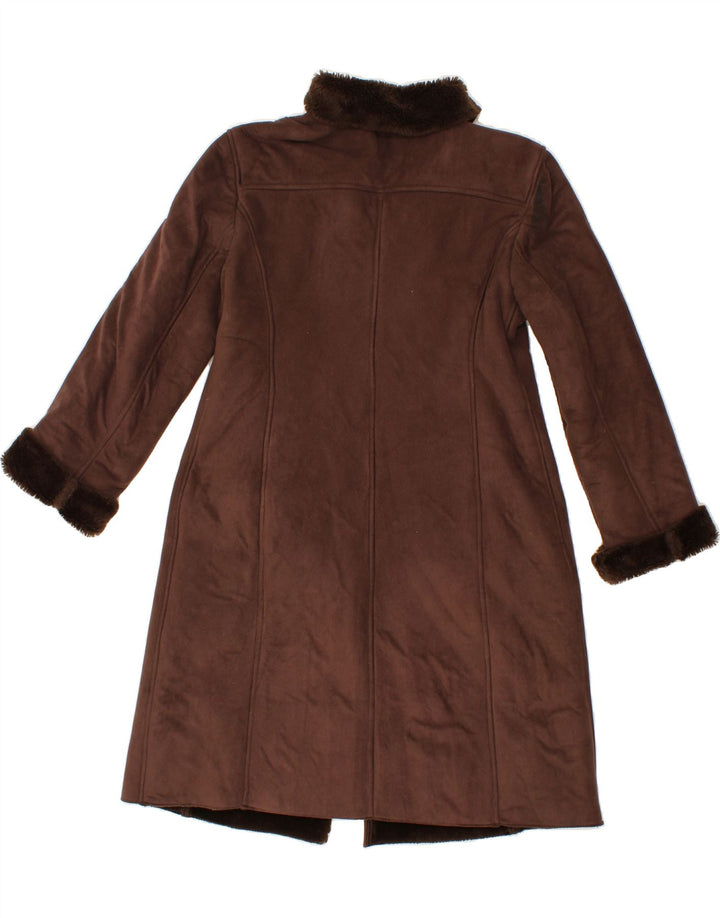 BENETTON Womens Sherpa Coat UK 16 Large Brown Modacryl Vintage Benetton and Second-Hand Benetton from Messina Hembry 