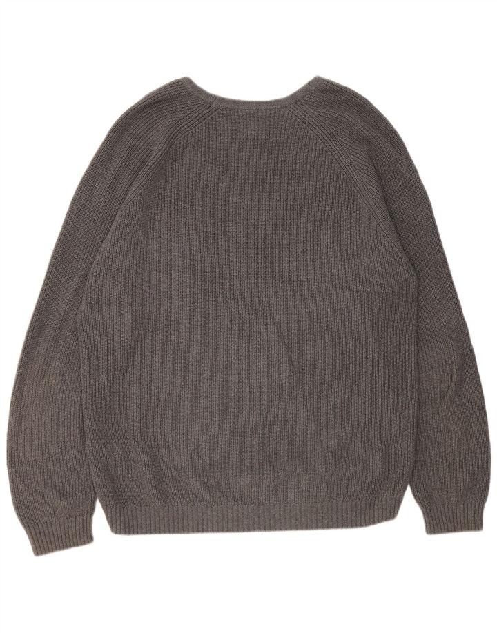Мужской джемпер с вырезом «лодочка» Zara XL, серый хлопок