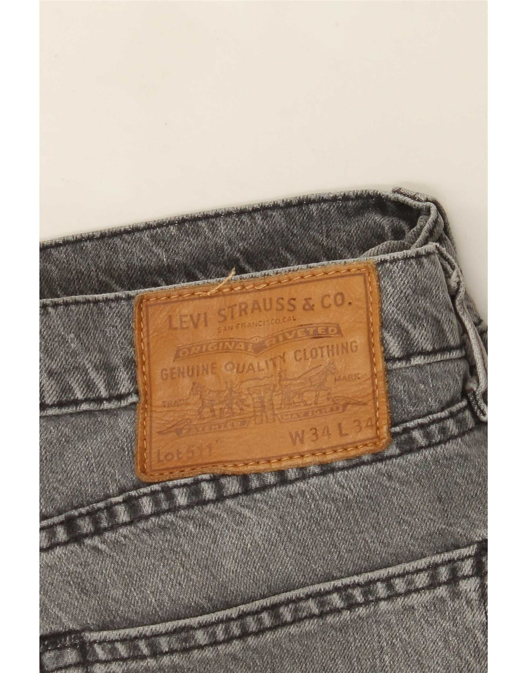 Мужские джинсы Levi's 511 Slim W34 L34 Серые хлопковые