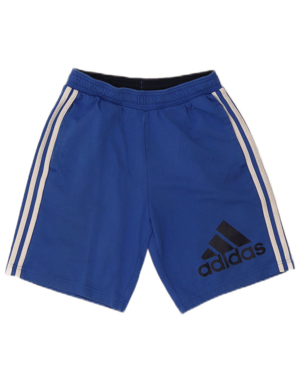 Спортивные шорты Adidas для мальчиков с графическим рисунком 13-14 лет, синие, хлопок