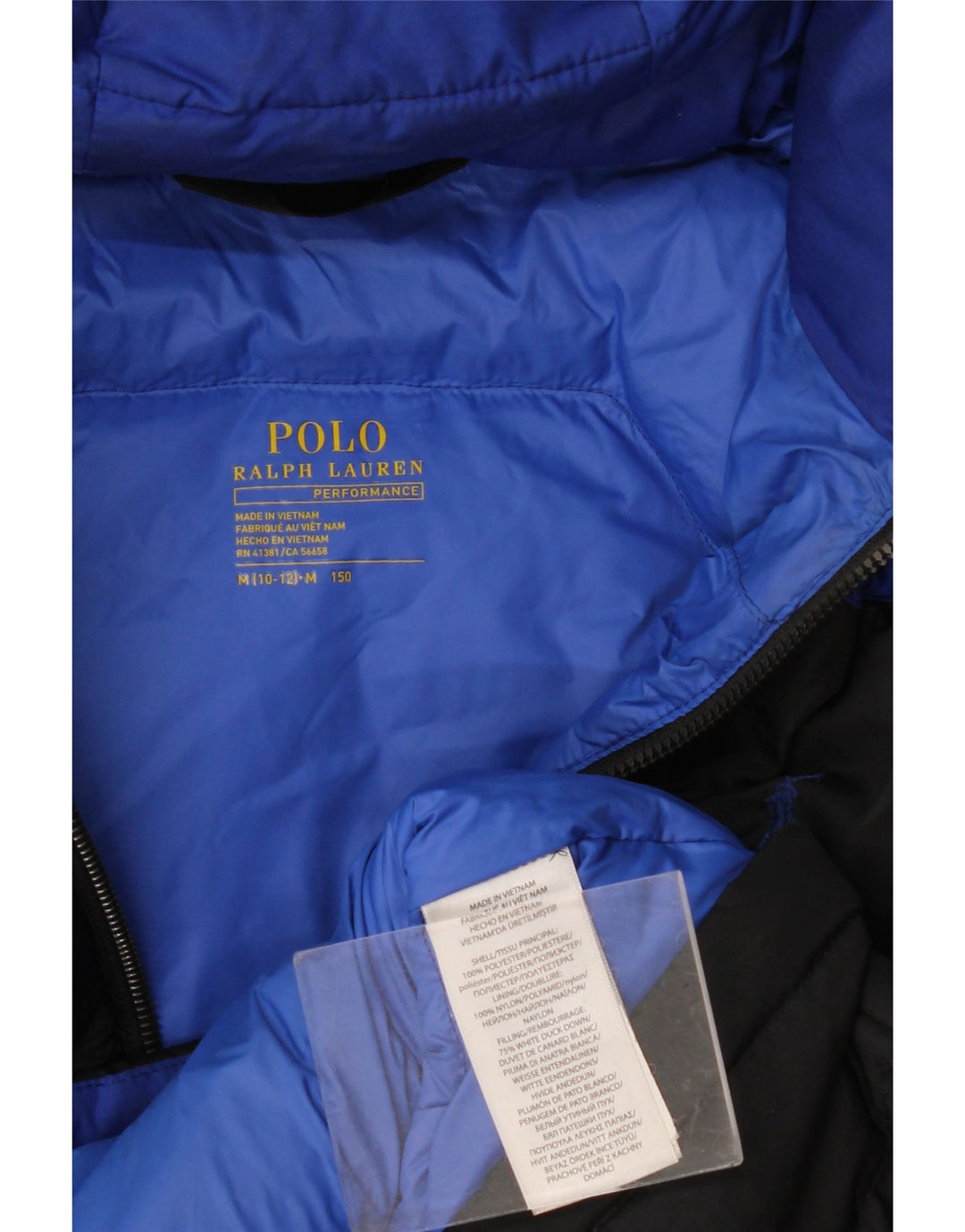 Утепленная куртка Polo Ralph Lauren для мальчиков 10–11 лет, средний черный с цветными блоками