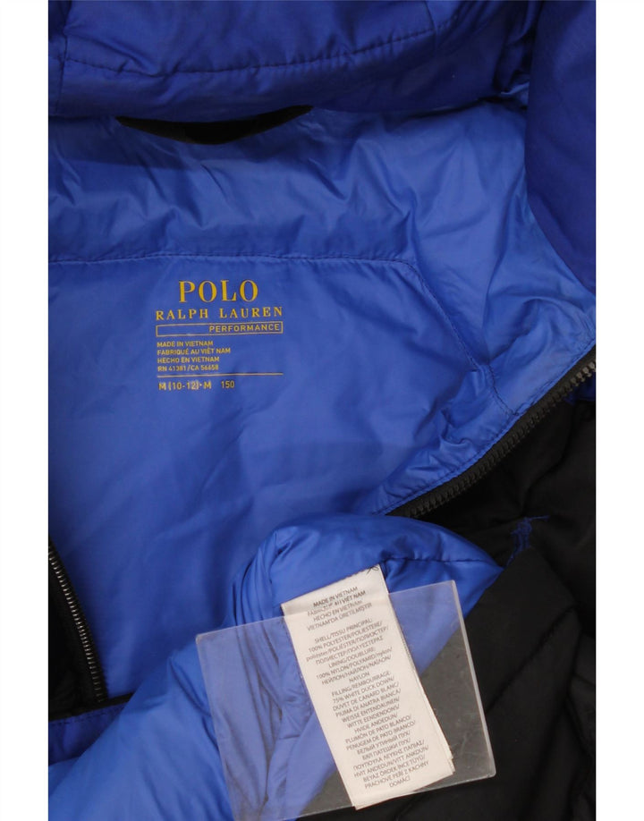 Утепленная куртка Polo Ralph Lauren для мальчиков 10–11 лет, средний черный с цветными блоками