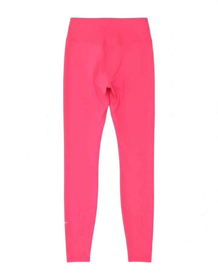 Женские леггинсы Nike Dri Fit UK 10, маленькие розовые, полиэстер