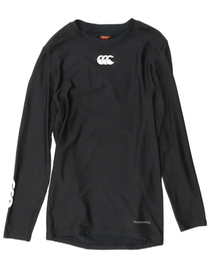 Женский топ Canterbury с длинным рукавом и графикой, Великобритания 18 XL, черный полиэстер