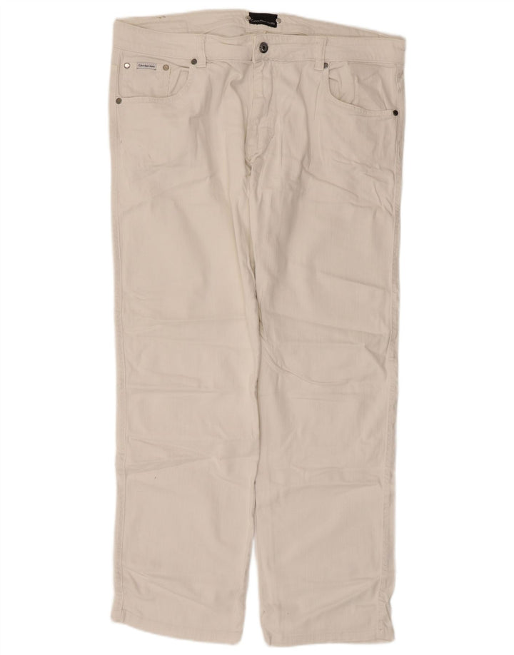 Мужские прямые джинсы Calvin Klein W38 L30, белый хлопок