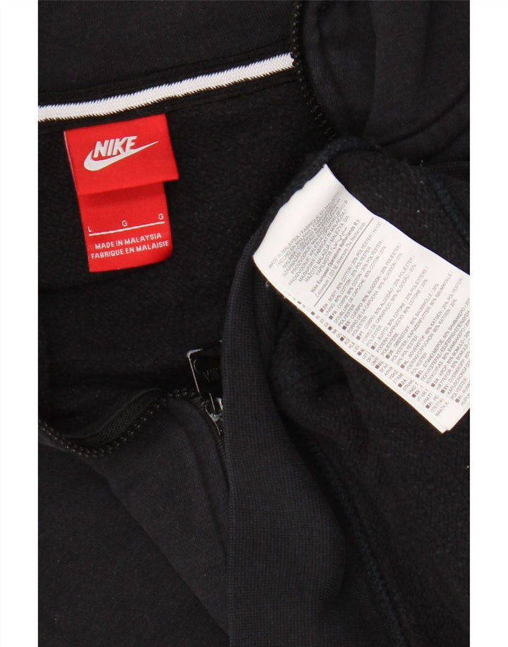 Мужской свитер с капюшоном на молнии Nike, большой черный, хлопковый