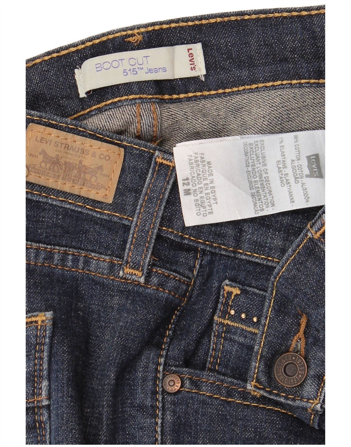 Женские джинсы LEVI'S 515 Bootcut США 12, большие W34 L32, темно-синие, хлопок
