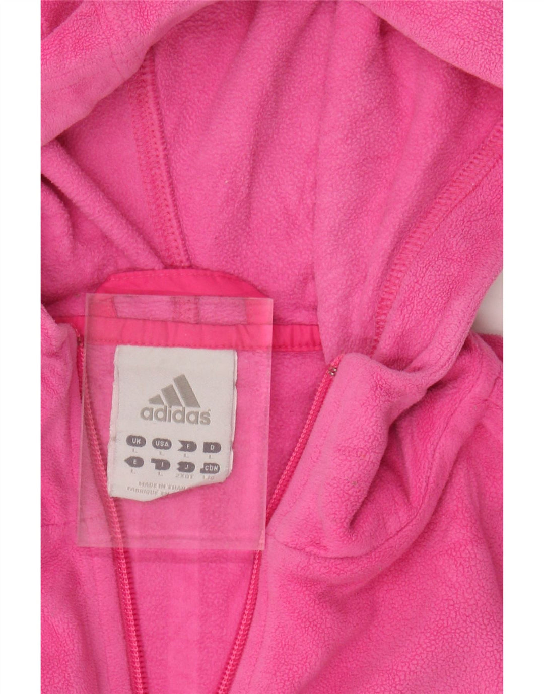 ADIDAS Womens Hooded Fleece Jacket UK 14 Large Pink Polyester