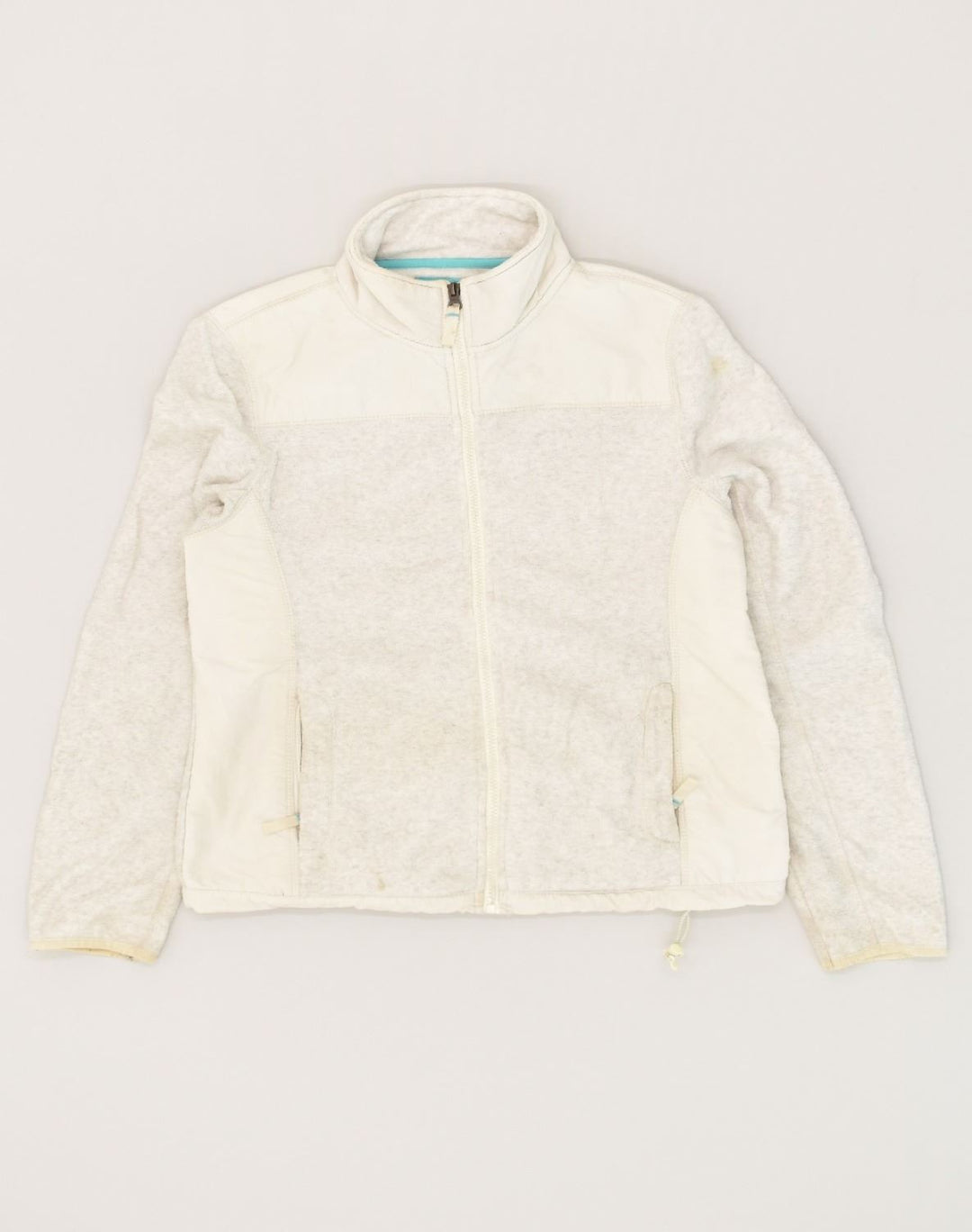 AEROPOSTALE Womens Fleece Jacket UK 14 Large Grey Colourblock | Vintage Aeropostale | Thrift | Second-Hand Aeropostale | Used Clothing | Messina Hembry 