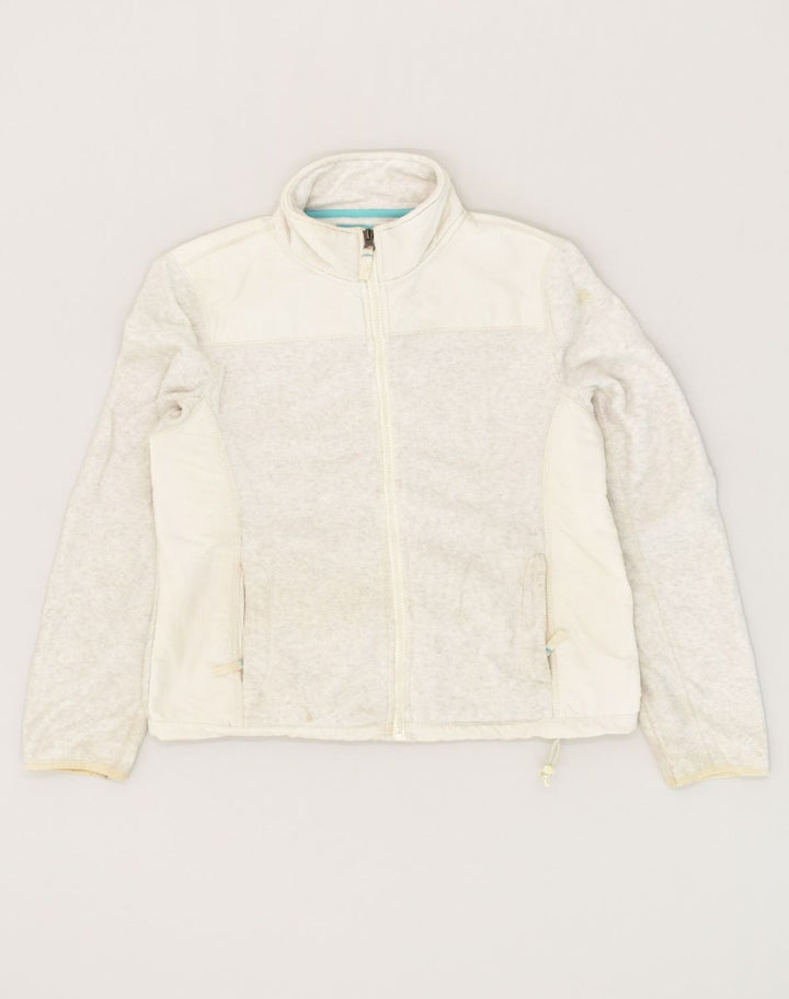 AEROPOSTALE Womens Fleece Jacket UK 14 Large Grey Colourblock | Vintage Aeropostale | Thrift | Second-Hand Aeropostale | Used Clothing | Messina Hembry 