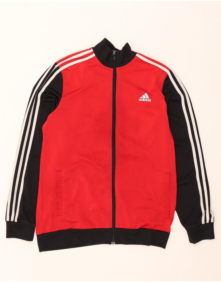 Спортивный костюм ADIDAS для мальчиков, верхняя куртка 15–16 лет, красная с цветными блоками