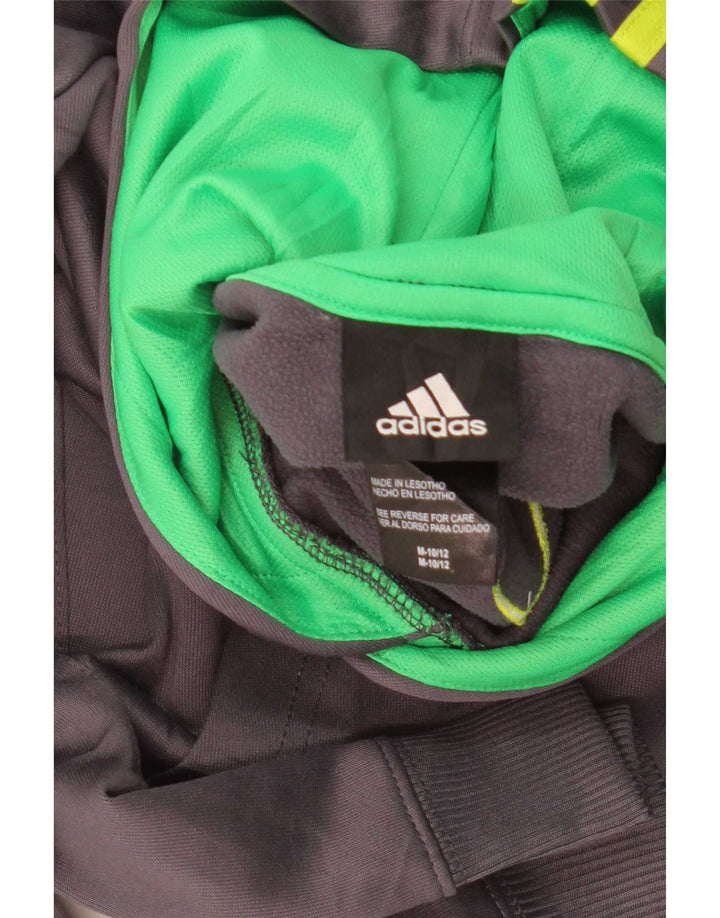 Мужской джемпер с капюшоном Adidas с рисунком, средний серый, полиэстер с цветными блоками