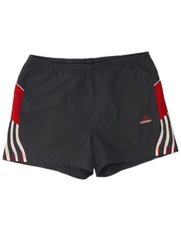 Мужские спортивные шорты Adidas 2XL серые с цветными блоками