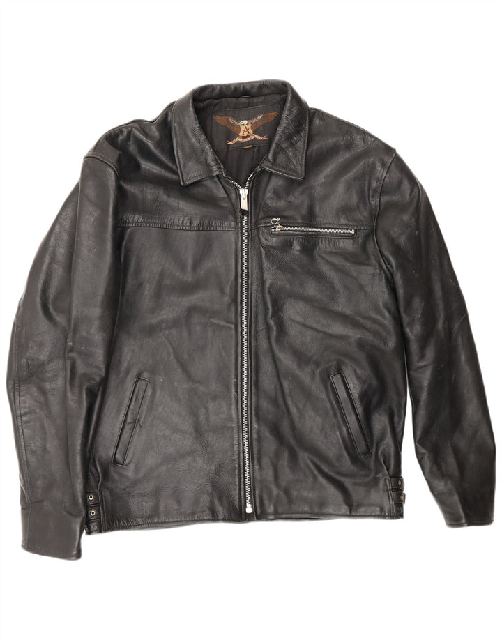 Мужская кожаная куртка Ashy UK 44 2XL Черная кожа