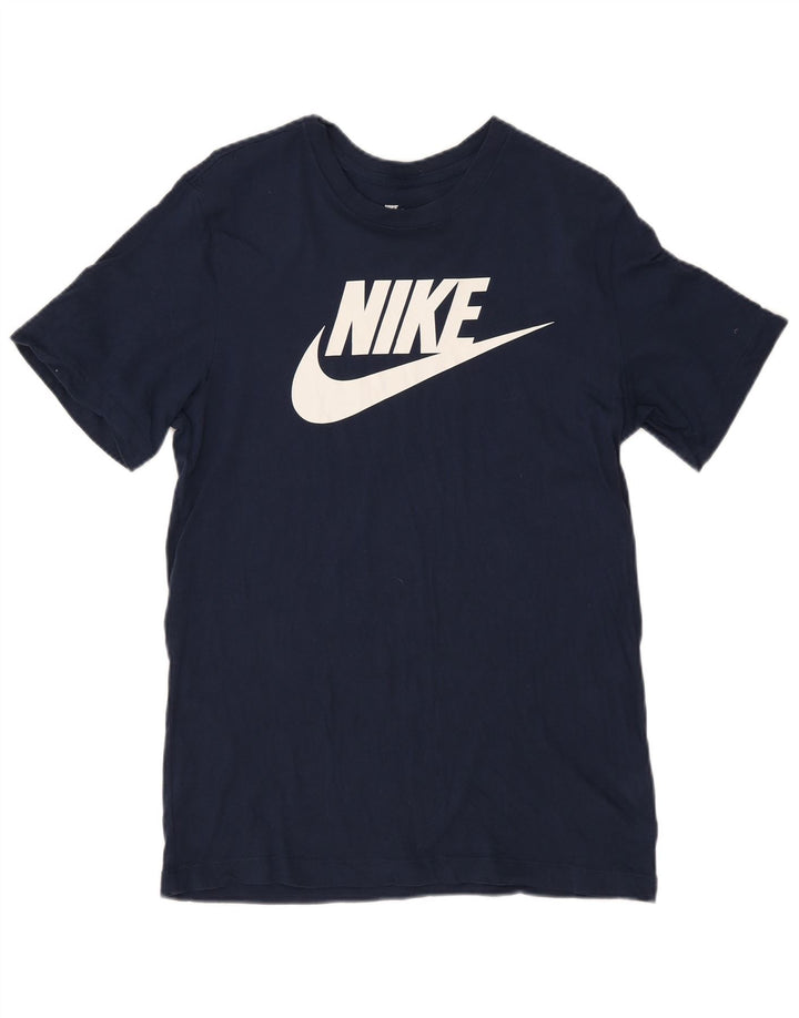 Мужская футболка с графическим рисунком Nike, маленький темно-синий хлопок