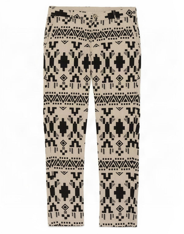 Мужские узкие брюки-чиносы Zara EU 40 Medium W31 L32, белые льняные брюки с геометрическим рисунком