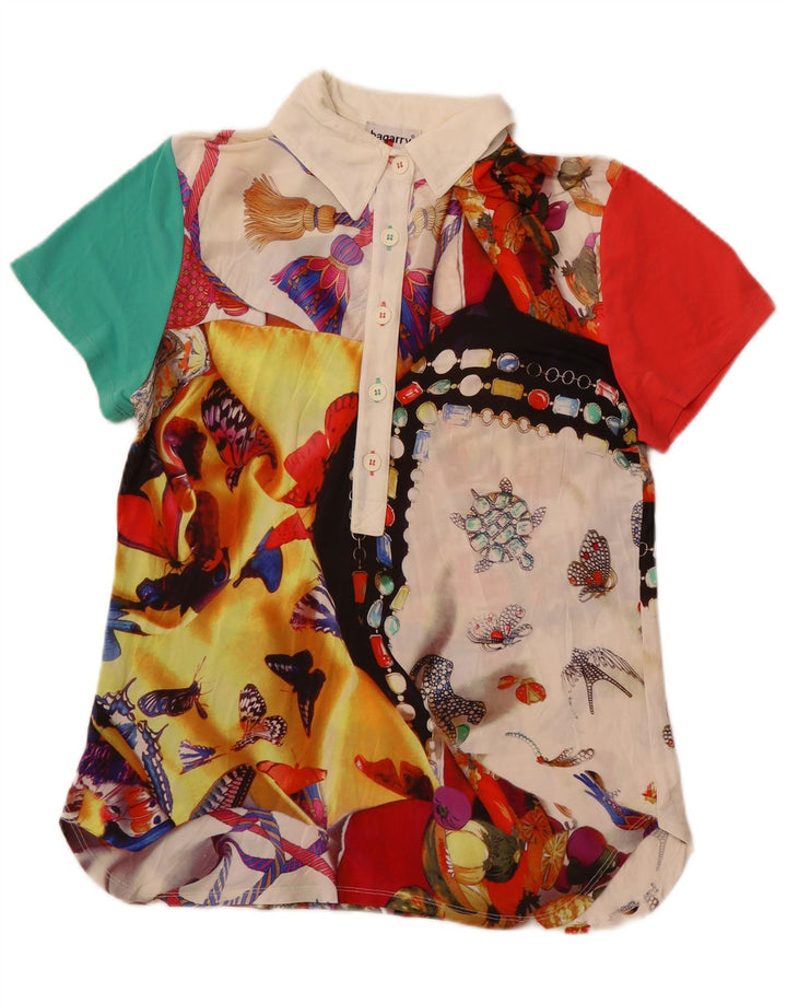 BAGARRY Женская блузка-пуловер-рубашка UK 12, средний разноцветный пэчворк