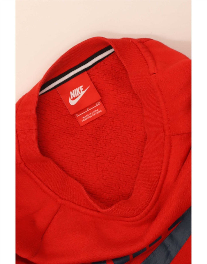 Женский джемпер большого размера с рисунком Nike UK 10, маленький красный