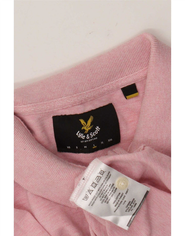 Мужская рубашка-поло Lyle & Scott, большая розовая хлопковая ткань