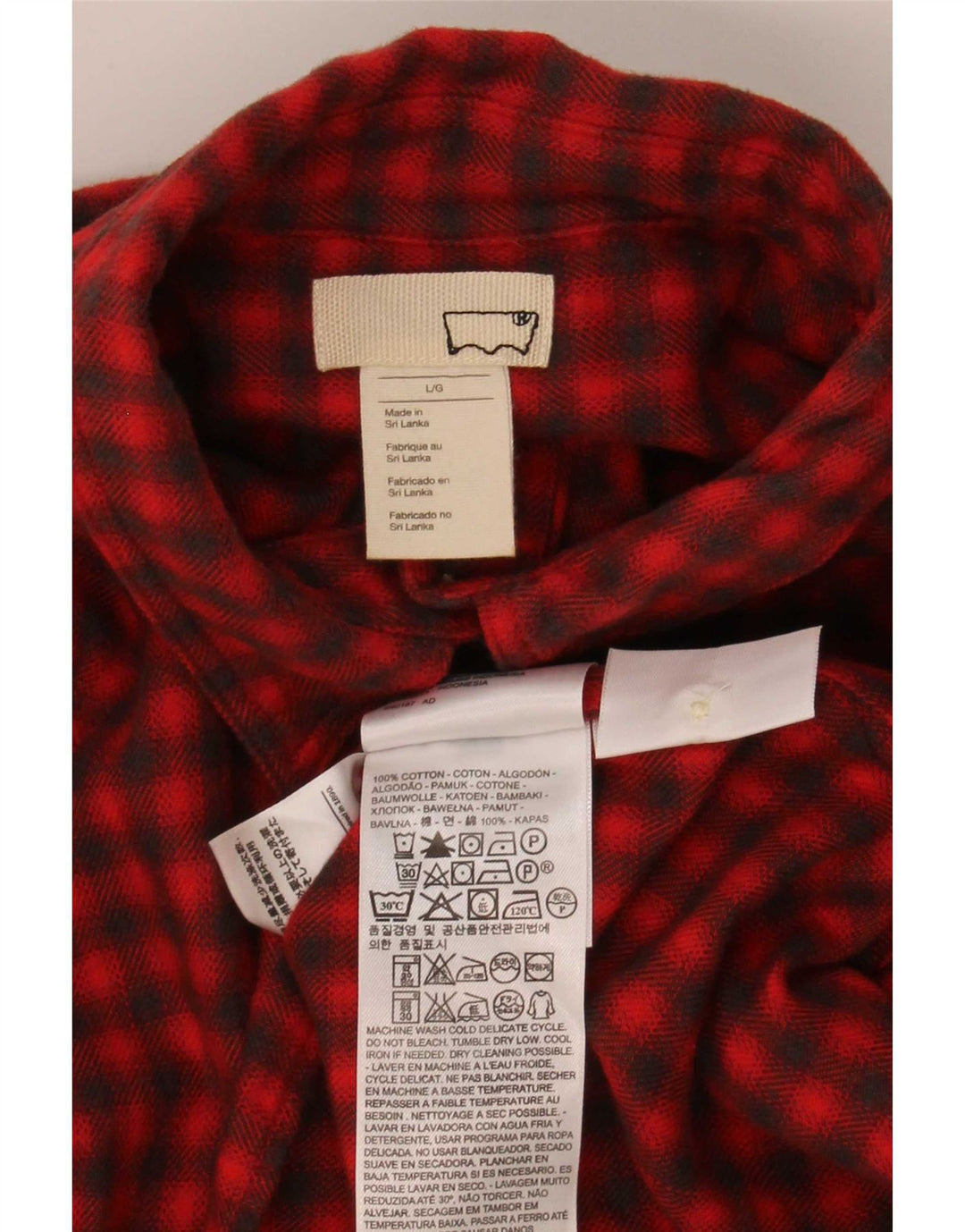 Женская фланелевая рубашка-пуловер Levi's UK 16, большой красный хлопок в мелкую клетку