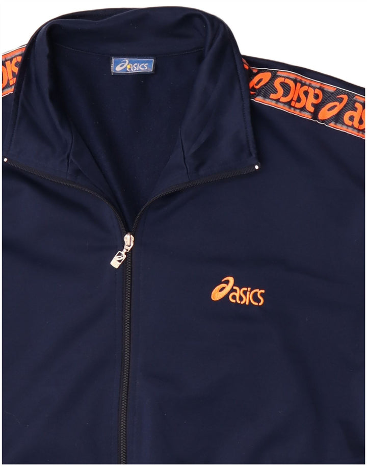 Мужская спортивная куртка с графическим рисунком Asics XL, темно-синий полиэстер