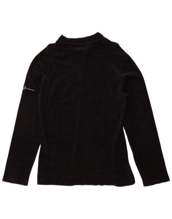 Мужская бархатная рубашка-поло с длинным рукавом Armani Jeans XL, черный хлопок