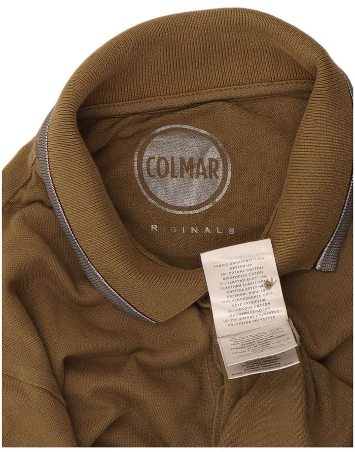 Мужская рубашка-поло с рисунком Colmar, средний цвет хаки, хлопок