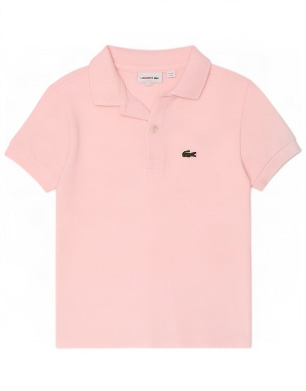 Рубашка-поло Lacoste для мальчиков 7-8 лет, розовая, хлопок