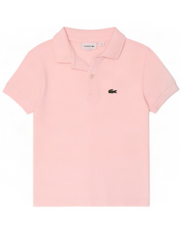 Рубашка-поло Lacoste для мальчиков 7-8 лет, розовая, хлопок