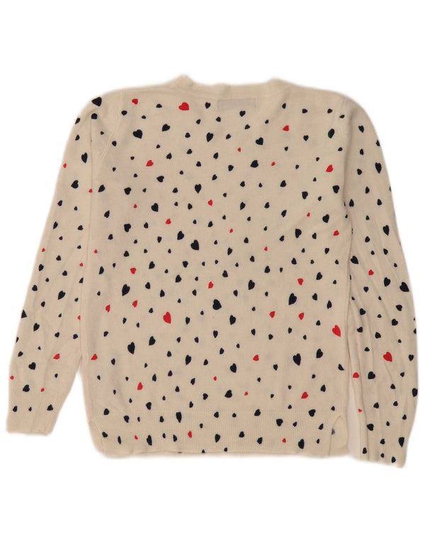 Женский джемпер с круглым вырезом Marks & Spencer UK 6 XS Off White Heart