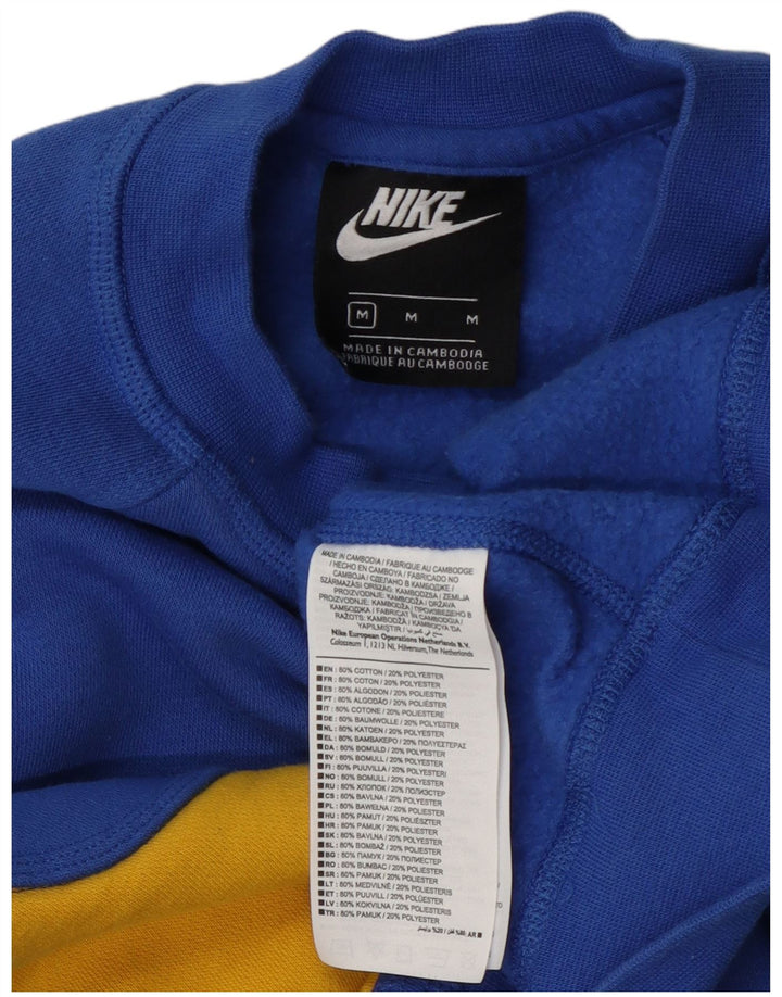 Женский укороченный свитшот с графическим рисунком Nike UK 14, хлопковый средний синий цвет