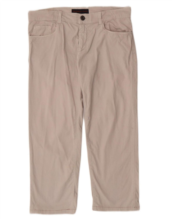 TRUSSARDI Mens Straight Capri Trousers W34 L23 Grey