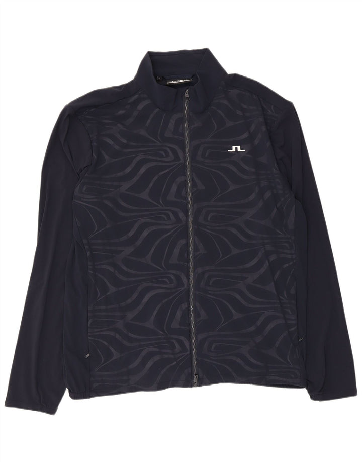 Мужской спортивный костюм J.Lindeberg, верхняя куртка XL, темно-синий, нейлон с геометрическим рисунком