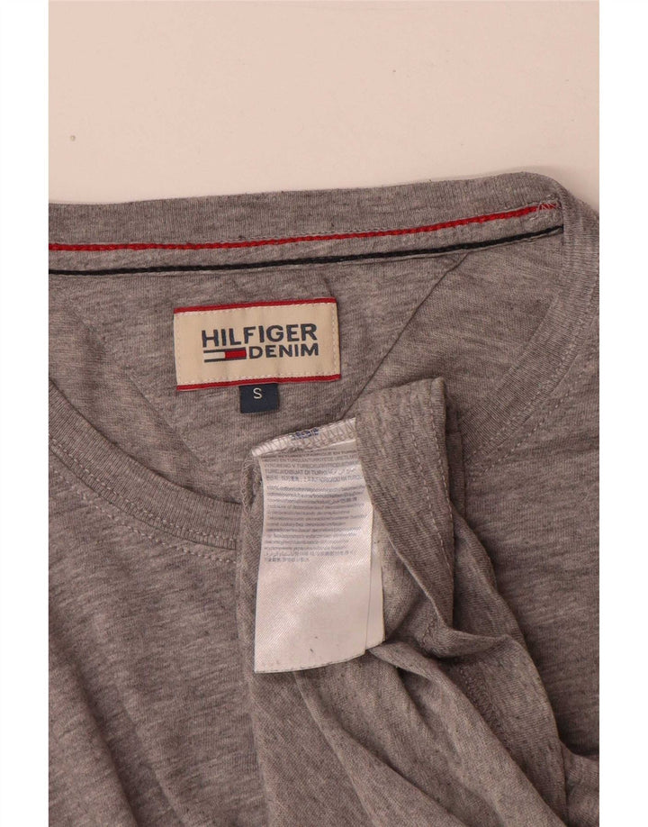 Мужской топ Tommy Hilfiger из хлопка с длинными рукавами, маленький серый в крапинку